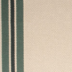 Striped flatweave runner in cream and forrest green 