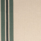 Striped flatweave runner in cream and forrest green 