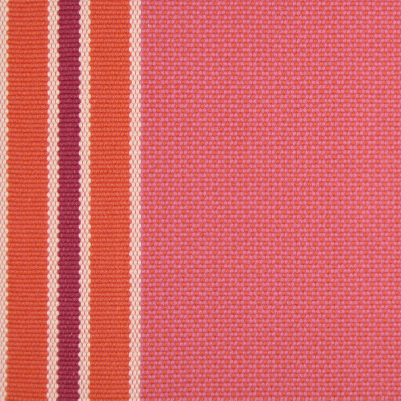 Striped flatweave runner in pink and orange