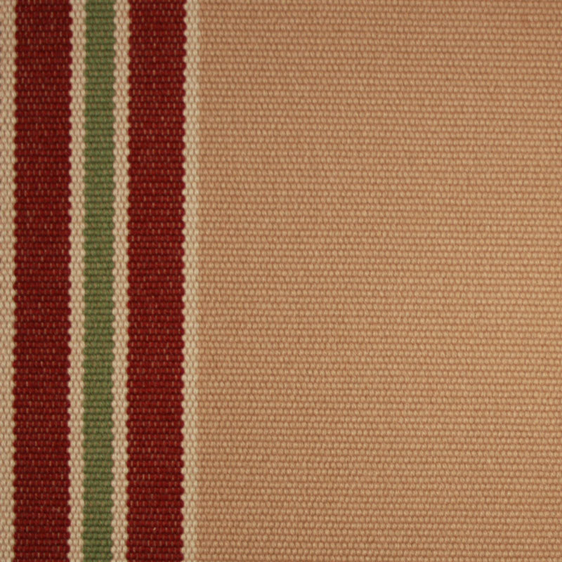 Striped flatweave runner in tan red and green 