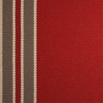 Striped flatweave runner in red and brown grey 