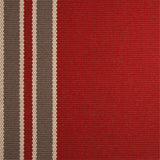 Striped flatweave runner in red and brown grey 