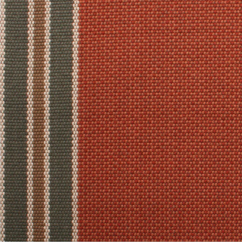 Striped flatweave runner in red brown and green 