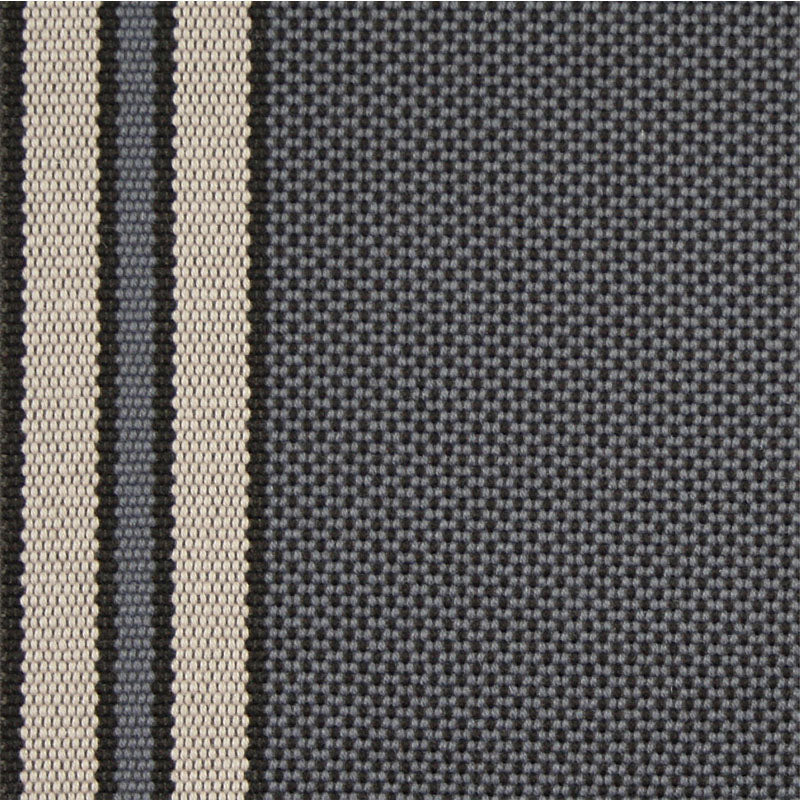 Striped flatweave runner in slate grey and white