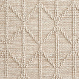 Broadloom carpet swatch in a diamond textured pattern in a cream design