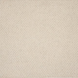 Broadloom carpet in a herringbone pattern in beige.