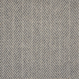 Broadloom carpet in a herringbone pattern in navy blue and grey.