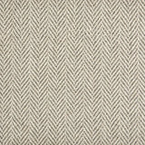 Broadloom carpet in a herringbone pattern in ivory and taupe.