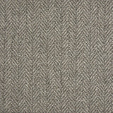 Broadloom carpet in a herringbone pattern in heather grey-brown.