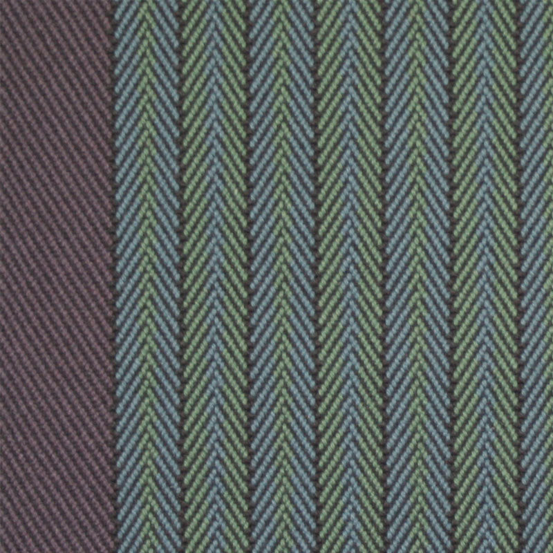 Striped herringbone flatweave runner in green and blue 