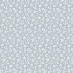 Pattern of small white flowers on a light blue background