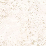 Detail of wallpaper in a painterly bandana print in beige on a cream field.