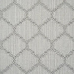 Broadloom carpet swatch in geometric pattern light grey color