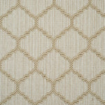 Broadloom carpet swatch in geometric pattern cream color