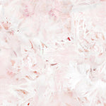 Detail of wallpaper in an abstract painted print in shades of pink, red and white.