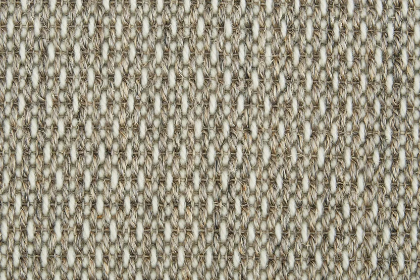 Broadloom carpet swatch in textured pattern light grey color