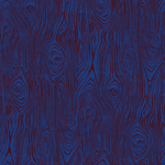 Detail of wallpaper in a textural wood grain print in red on a blue field.