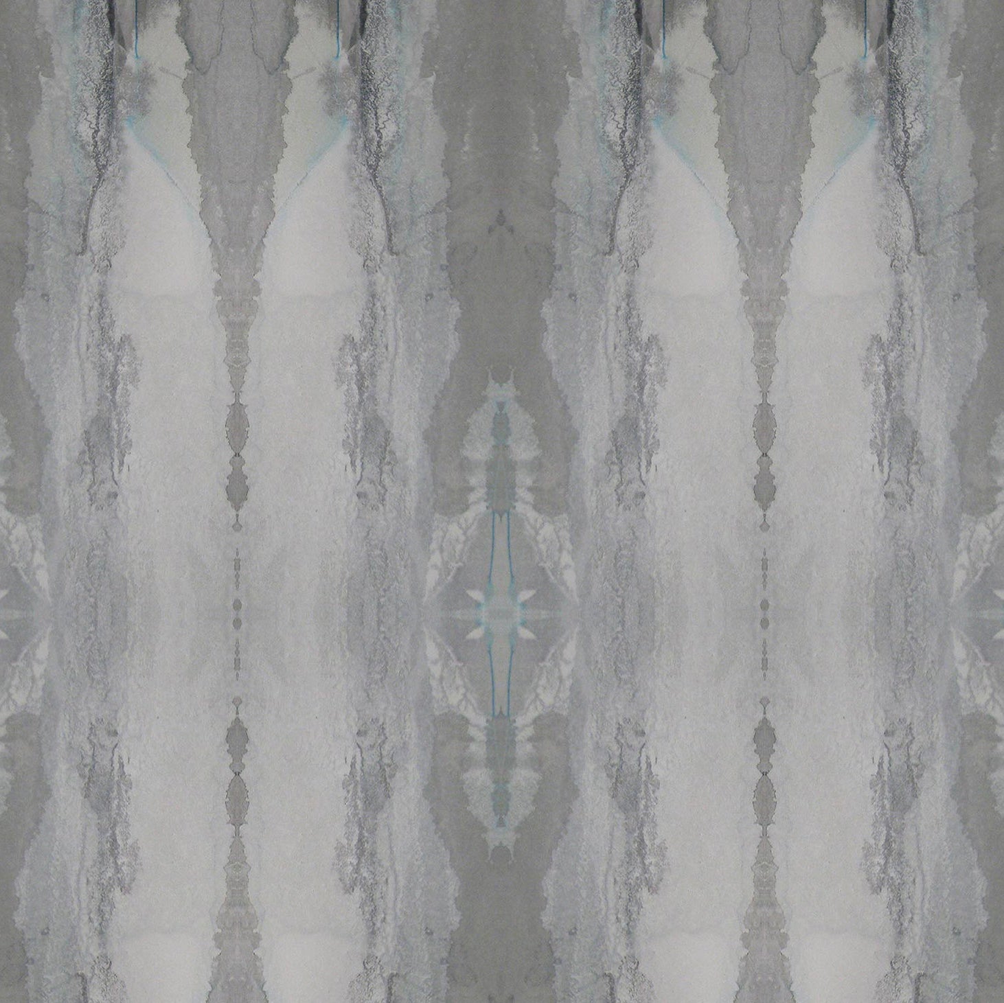 Detail of wallpaper in an abstract textural print in shades of gray.