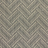 Broadloom carpet swatch in a zig zag pattern medium grey color