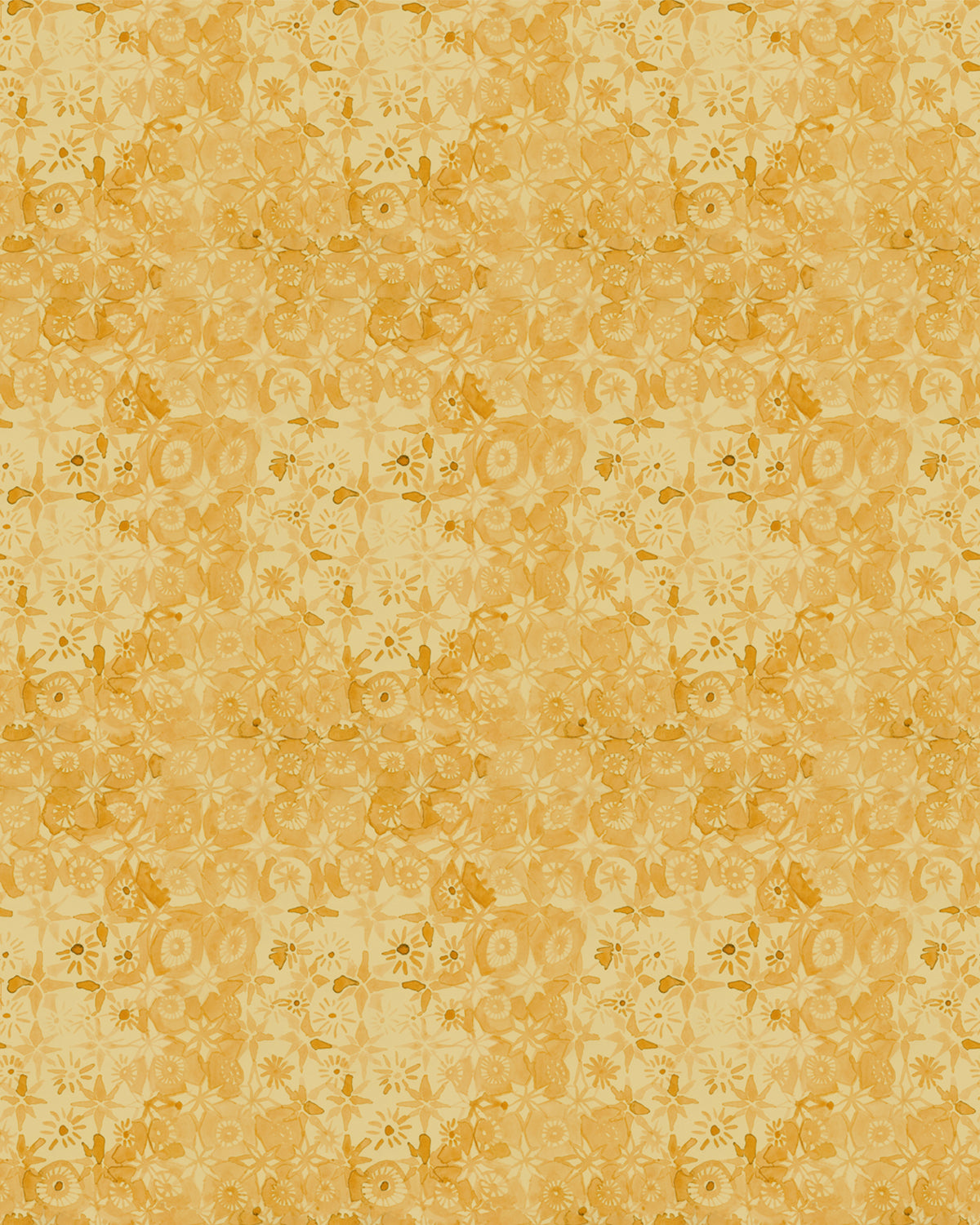 Patterned fabric with floral design in yellow