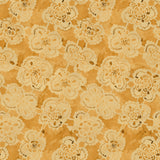 Pattern of lace flowers on a yellow background