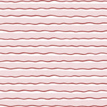Detail of fabric in an undulating stripe pattern in red and white on a pink field.