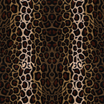 Detail of wallpaper in an ocelot print in shades of brown, tan and white.