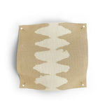 Textile sample with a geometric pattern on a beige background