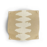 Textile sample with a geometric pattern on a beige background