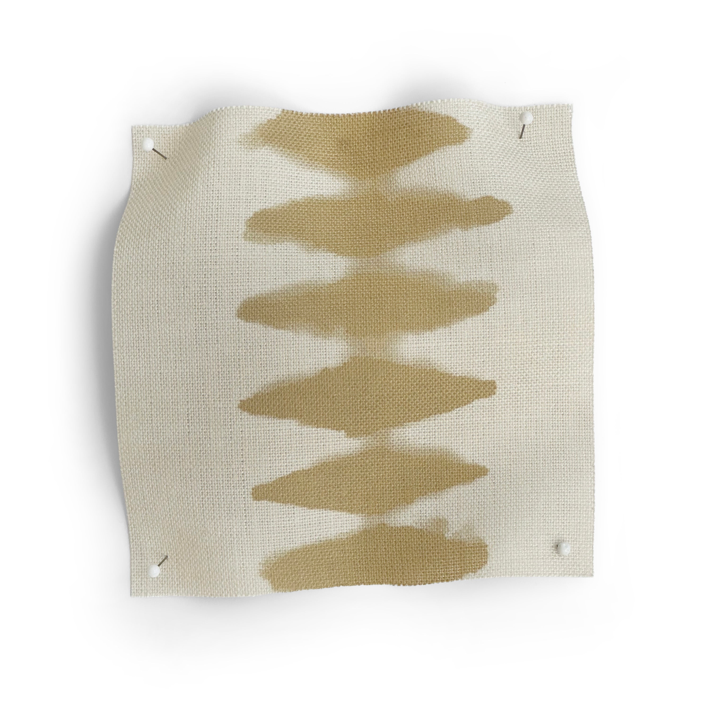 Textile sample with geometric pattern on a white background