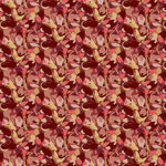 Scaled-out view of wallpaper in a painterly abstract print in shades of yellow, pink and red.