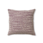 Handwoven pillow in a purple and ivory grid pattern