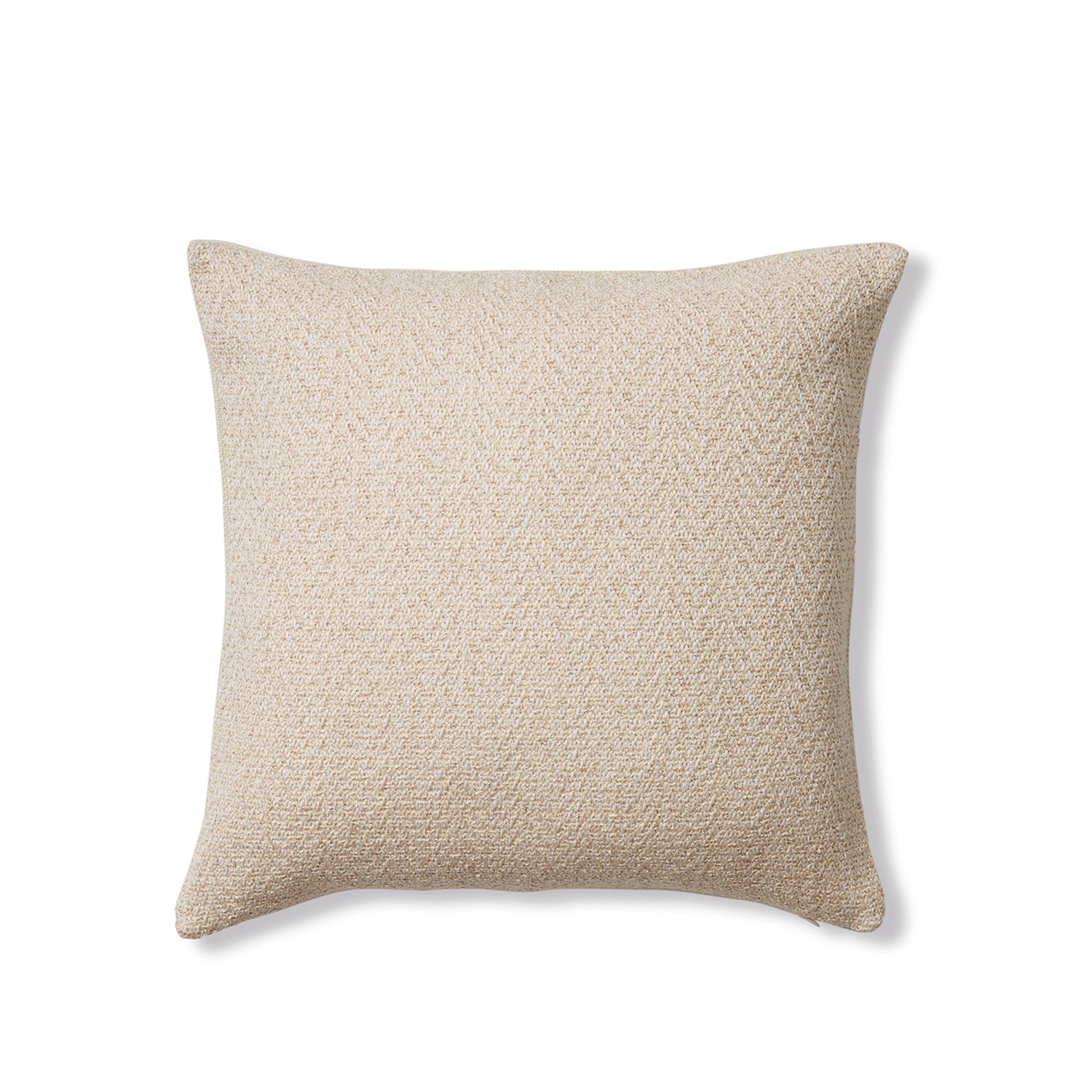 Handwoven pillow in a subtle cream herringbone pattern. 