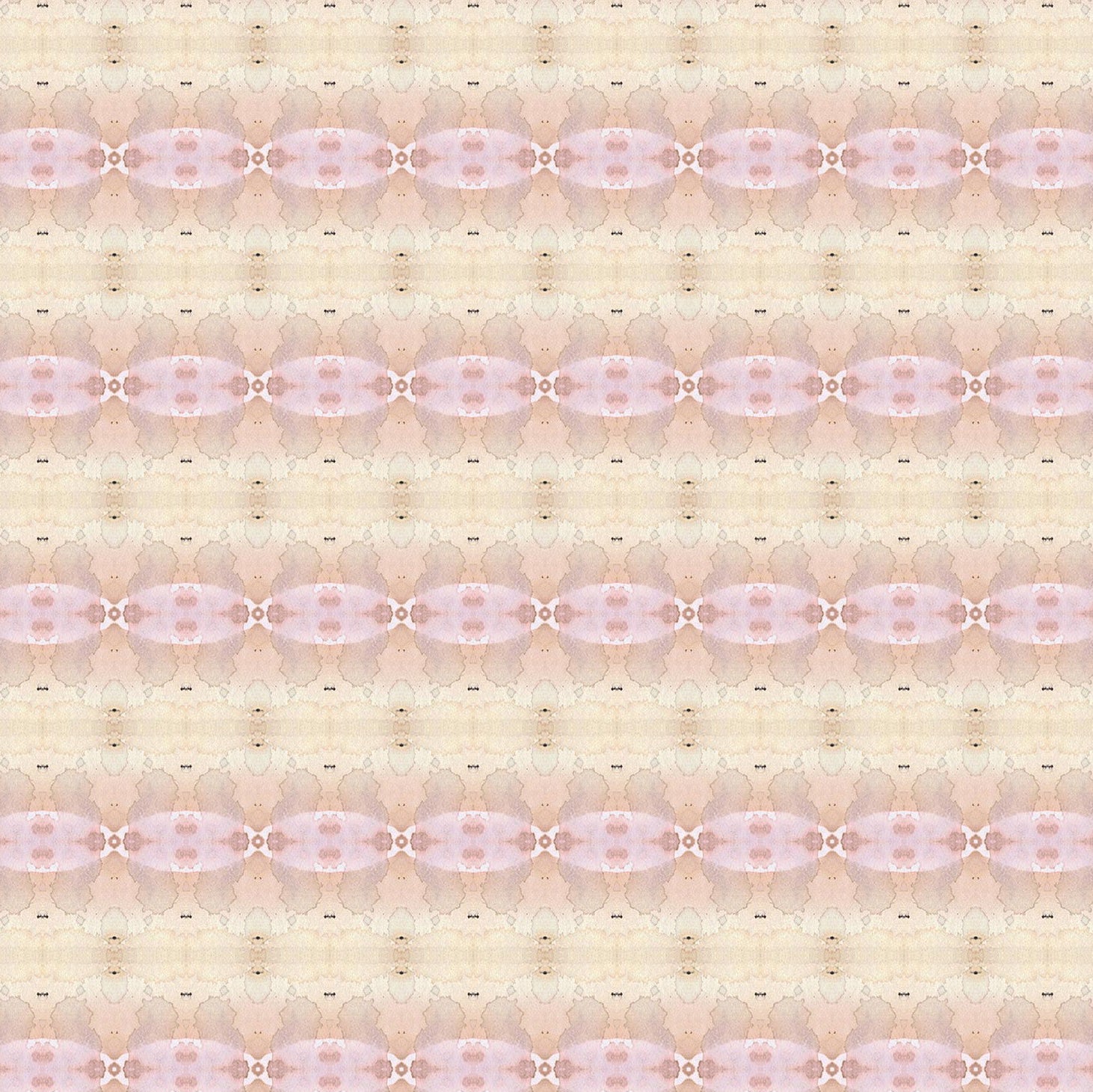 Detail of wallpaper in a gridded paint splatter print in shades of pink, yellow, cream and white.