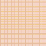 Scaled-out view of fabric in a squiggly check pattern in cream, brown and yellow on a pink field.