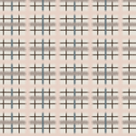 Detail of fabric in a squiggly check pattern in pink, blue and brown on a light blue field.