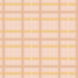 Scaled-out view of fabric in a squiggly check pattern in cream, brown and yellow on a pink field.