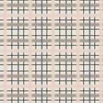 Scaled-out view of wallpaper in a squiggly check pattern in pink, blue and brown on a light blue field.