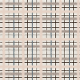 Scaled-out view of wallpaper in a squiggly check pattern in pink, blue and brown on a light blue field.