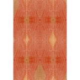 Artwork rendering of a flatwoven rug in a graphic diamond pattern in shades of orange, rust and brow