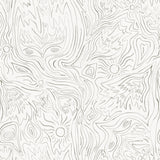 Detail of wallpaper in a playful abstract sun print in gray on a cream field.