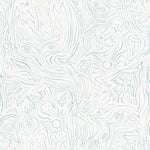 Detail of wallpaper in a playful abstract sun print in light blue on a white field.