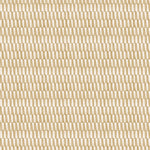 Detail of fabric in a playful triangular stripe print in tan and light brown.