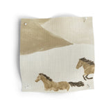 Fabric with horse pattern on a white background