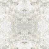 Detail of wallpaper in an abstract textural print in shades of cream, gray and tan.