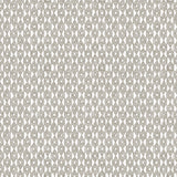 Detail of wallpaper in a geometric grid print in gray on a white field.