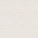 Detail of wallpaper in a geometric grid print in cream on a white field.