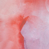 Detail of wallpaper in an abstract curvilinear pattern in mottled pink, red and purple.