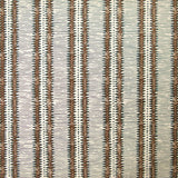 Detail of wallpaper in a dense tribal stripe pattern in shades of cream, gray and brown.