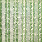 Detail of wallpaper in a dense tribal stripe pattern in shades of cream and green.